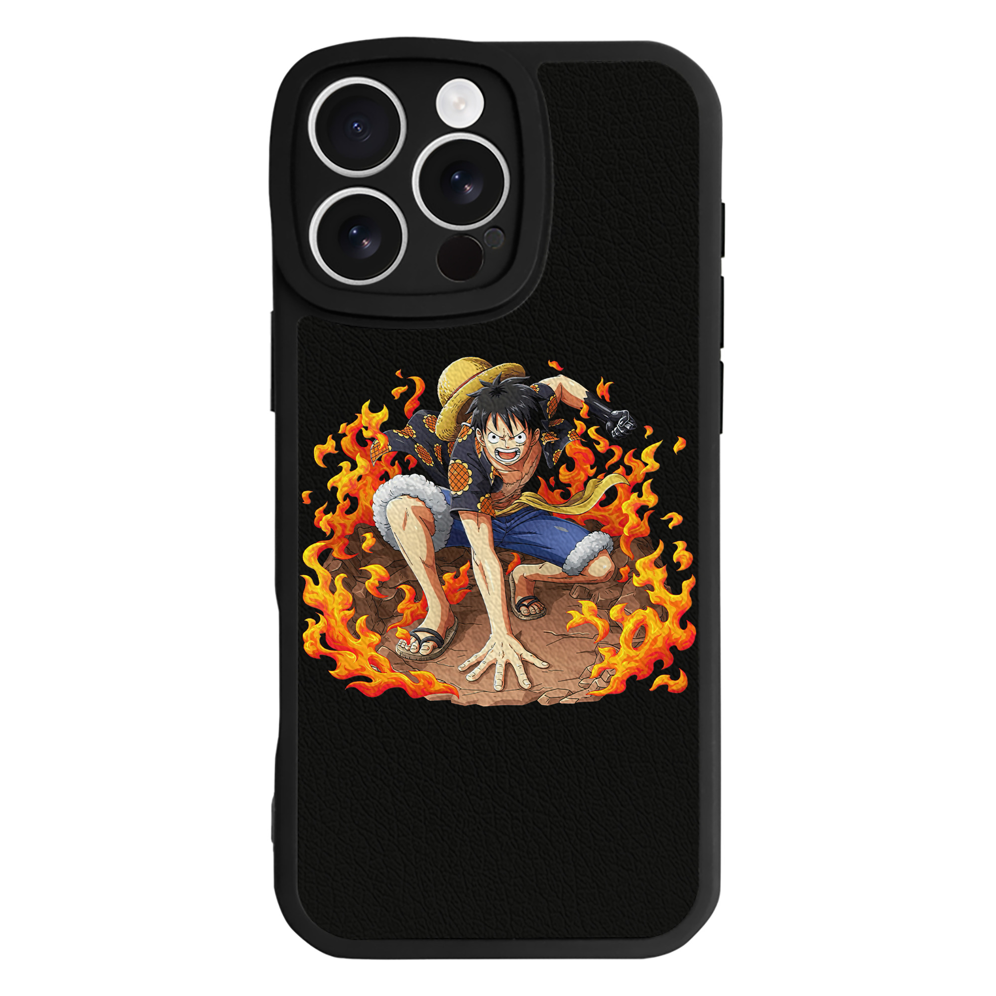 （画像用） ワンピース モンキー・D・ルフィ ONE PIECE Monkey D. Luffy 【iPhone 16シリーズ対応】シリコンスマホケース（レザー調） 材質：シリコン